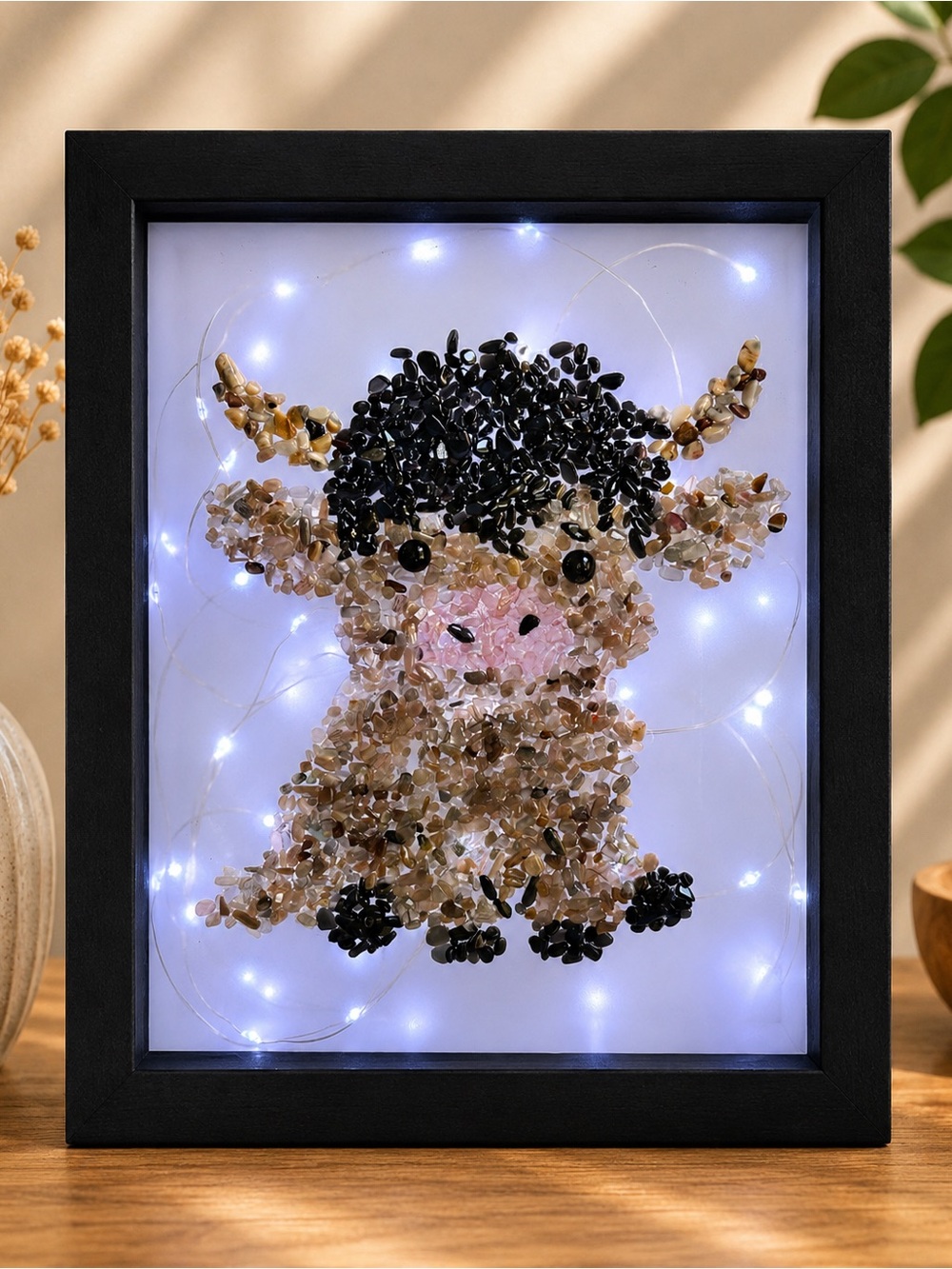 Highland Cow Crystal Chips Light Box